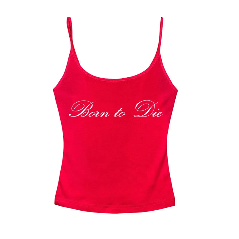 Women's Sleeveless Camisole Y2K Sexy Lace Streetwear Hip Hop Punk Rock vintage Emo Girls Chic Letter Print Gothic Slim baby Tops